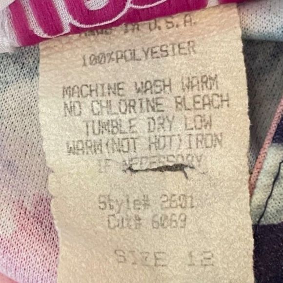 80s Vintage California Looks Dark Blue and Pink Floral Crepe Midi Dress Size 12 - Picture 5 of 6